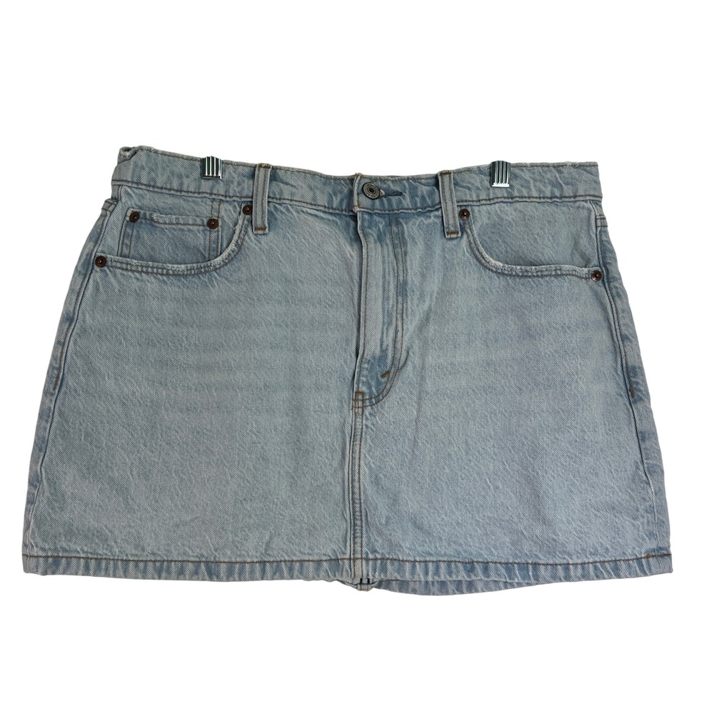 Abercrombie & Fitch Size 31 12 High Rise Light Wash Denim Mini Skirt 90s Y2K